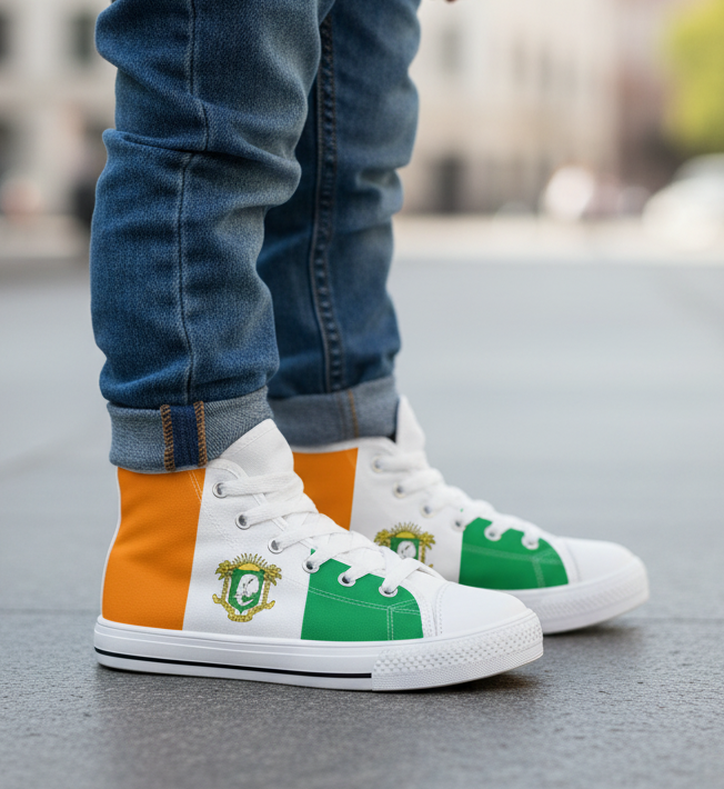 Ivory Coast Kids' High-Top Canvas Shoes | World Cup 2026