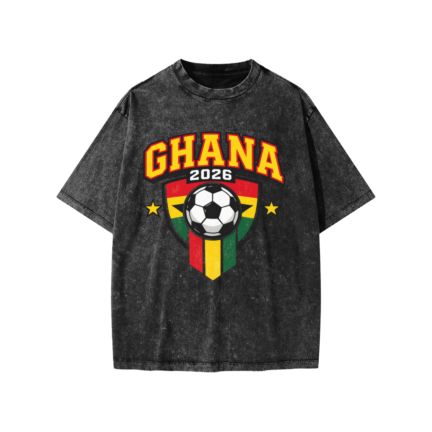 Kids' Ghana World Cup 2026 supporter T-shirt by ODMPOD featuring the team logo and vibrant green fabric.