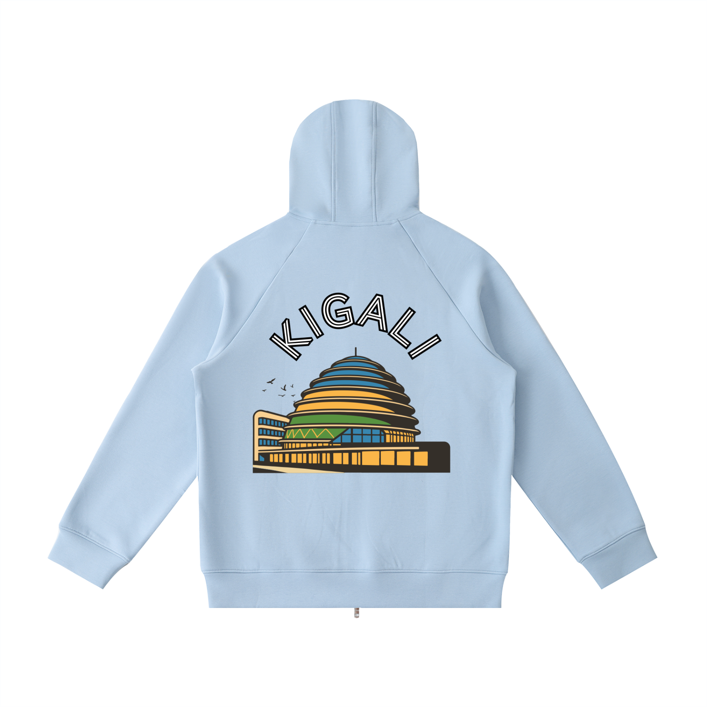 Rwanda Kigali Convention Zip Hoodie – Heavyweight Raglan Sleeve