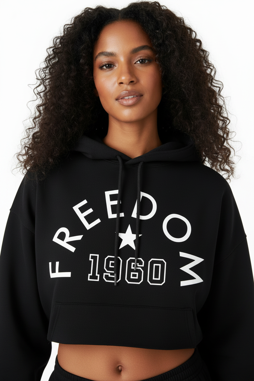 Women's Cropped Hoodie – Africa 1960 Freedom
