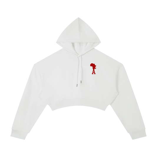 Women's Cropped Hoodie – Africa Red Heart Logo