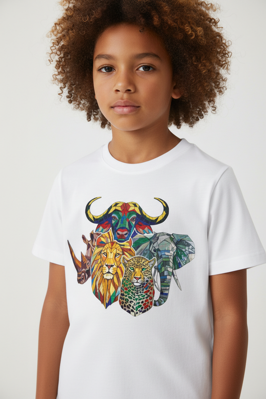 Big Five Africa Kids T-Shirt Closeup Mockup