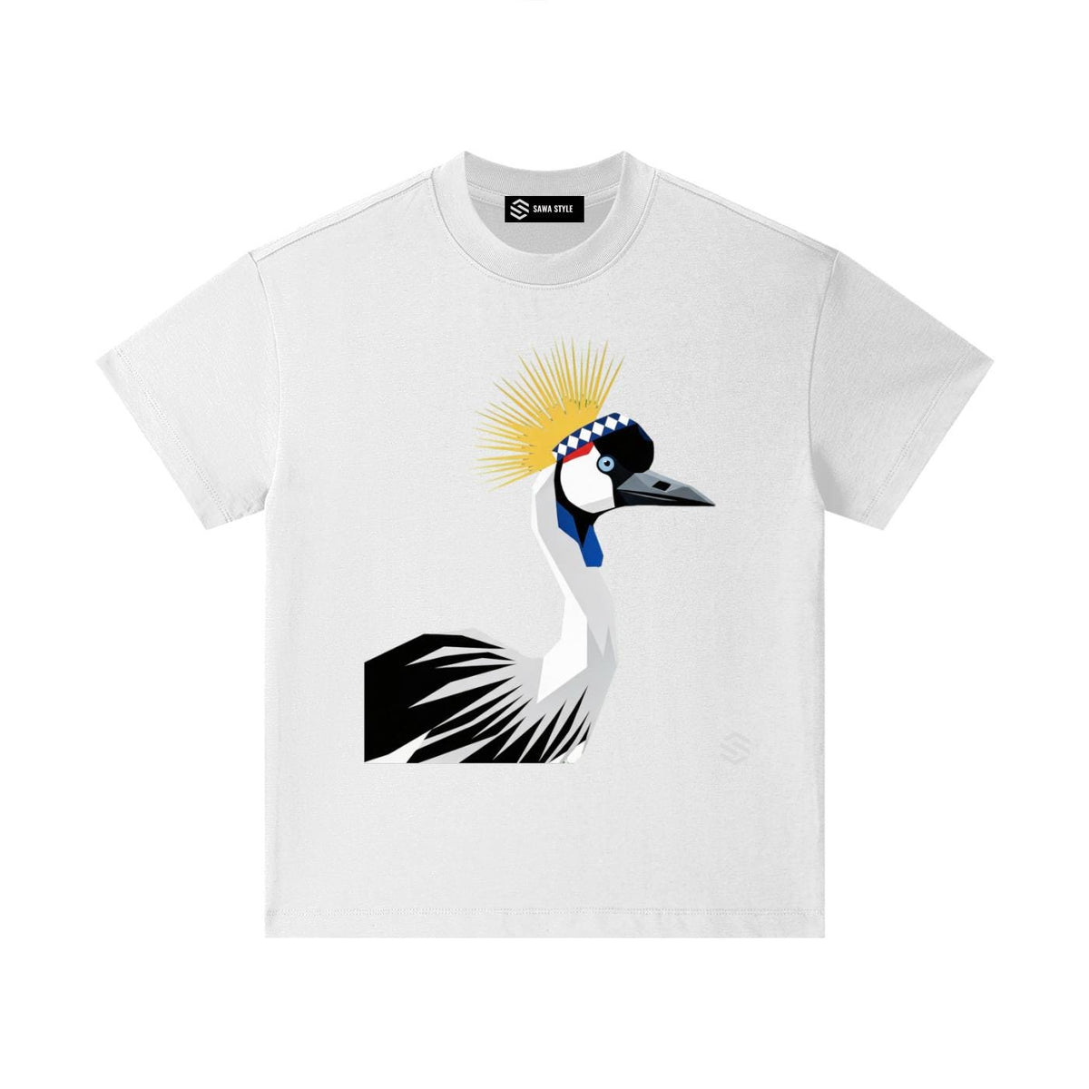 T-shirt Enfant Grue Royale d'Afrique | 100 % Coton Oiseau d'Afrique de l'Est | Inspiré du Rwanda et de l'Ouganda
