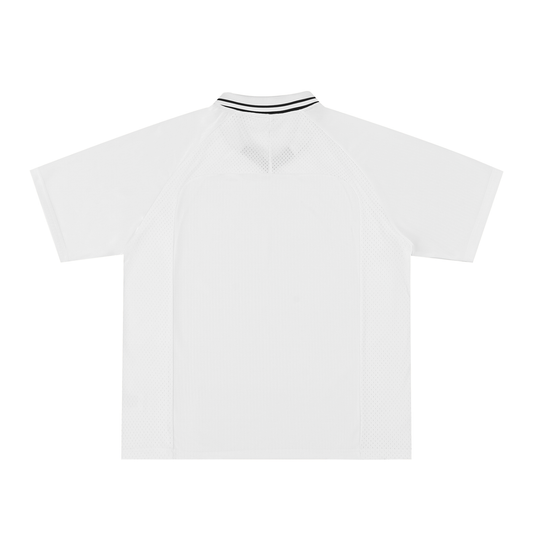 Tunisia Sports oversized striped V-neck jersey by ODMPOD, featuring bold horizontal stripes and a relaxed fit.