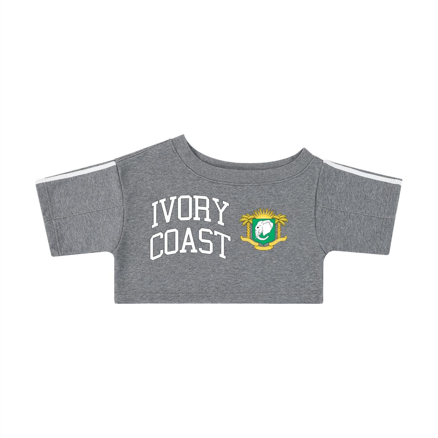 Ivory Coast Women's Off-the-Shoulder Crop T-Shirt