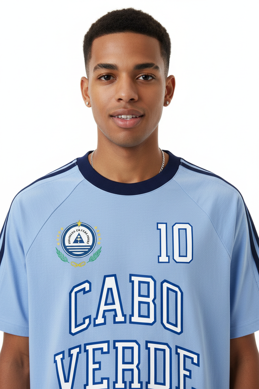 Cabo Verde Graphic Crewneck Tee Model Mockup