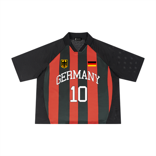 Germany Soccer Jersey – Unisex Striped Mesh Boxy Fit | World Cup 2026