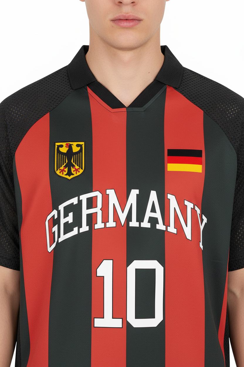 Germany Soccer Jersey – Unisex Striped Mesh Boxy Fit | World Cup 2026