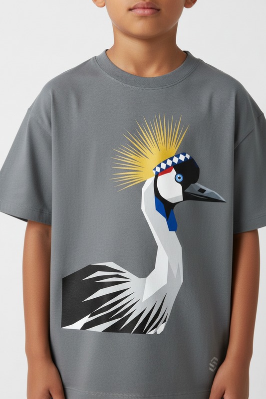 Crowned Crane Rwanda Kids T-Shirt – 100% Cotton