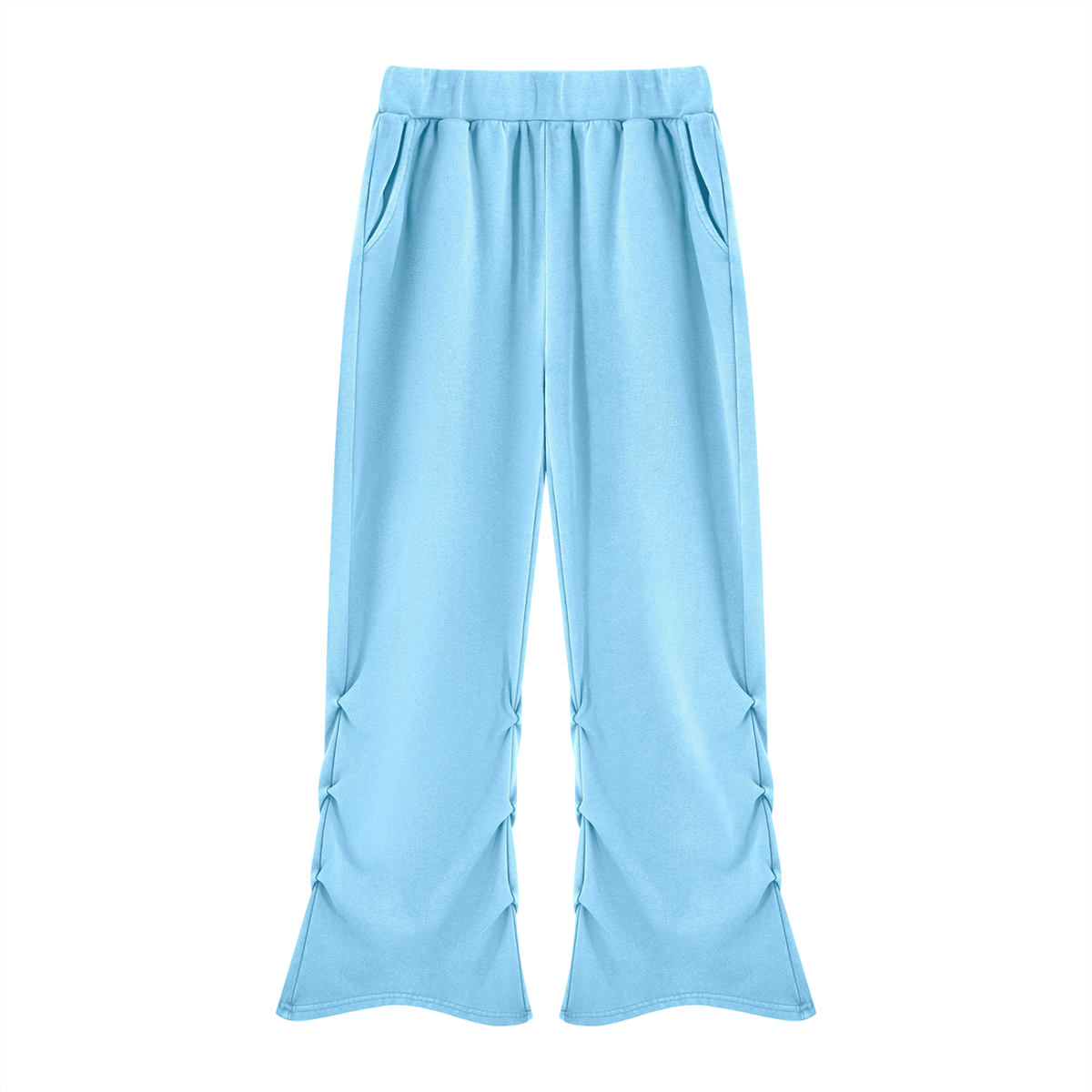 Women's Vintage Wash Ruched Wide-Leg Sweatpants