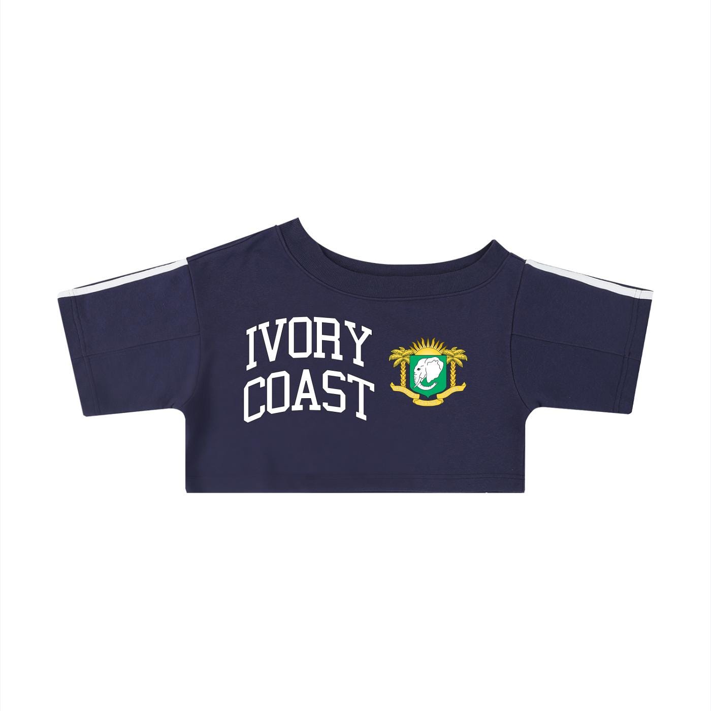 Ivory Coast Women's Off-the-Shoulder Crop T-Shirt