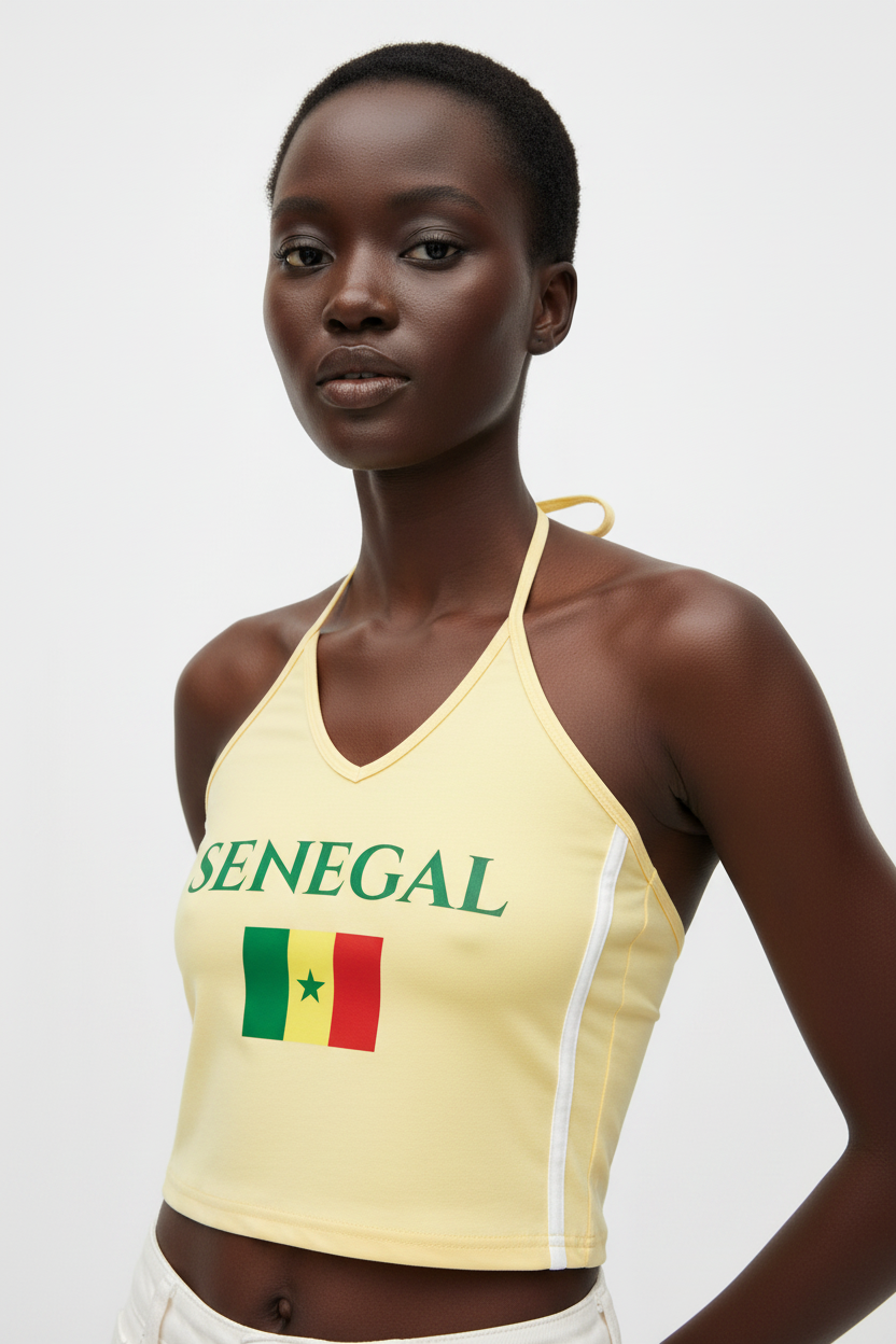 Senegal Flag Crop Tank Top