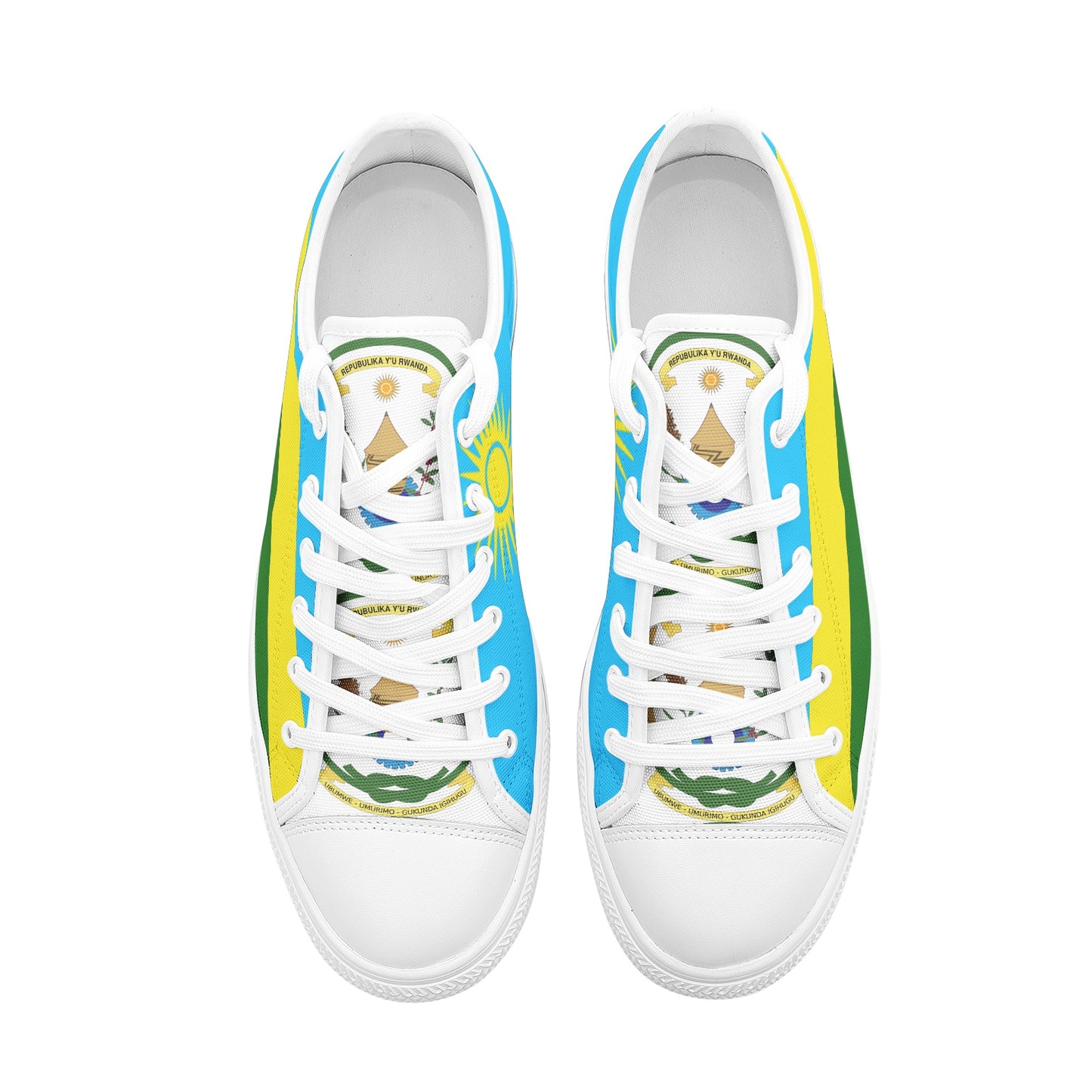 Rwanda Flag Low Top Canvas Sneakers, Lightweight Casual Lace Up Shoes