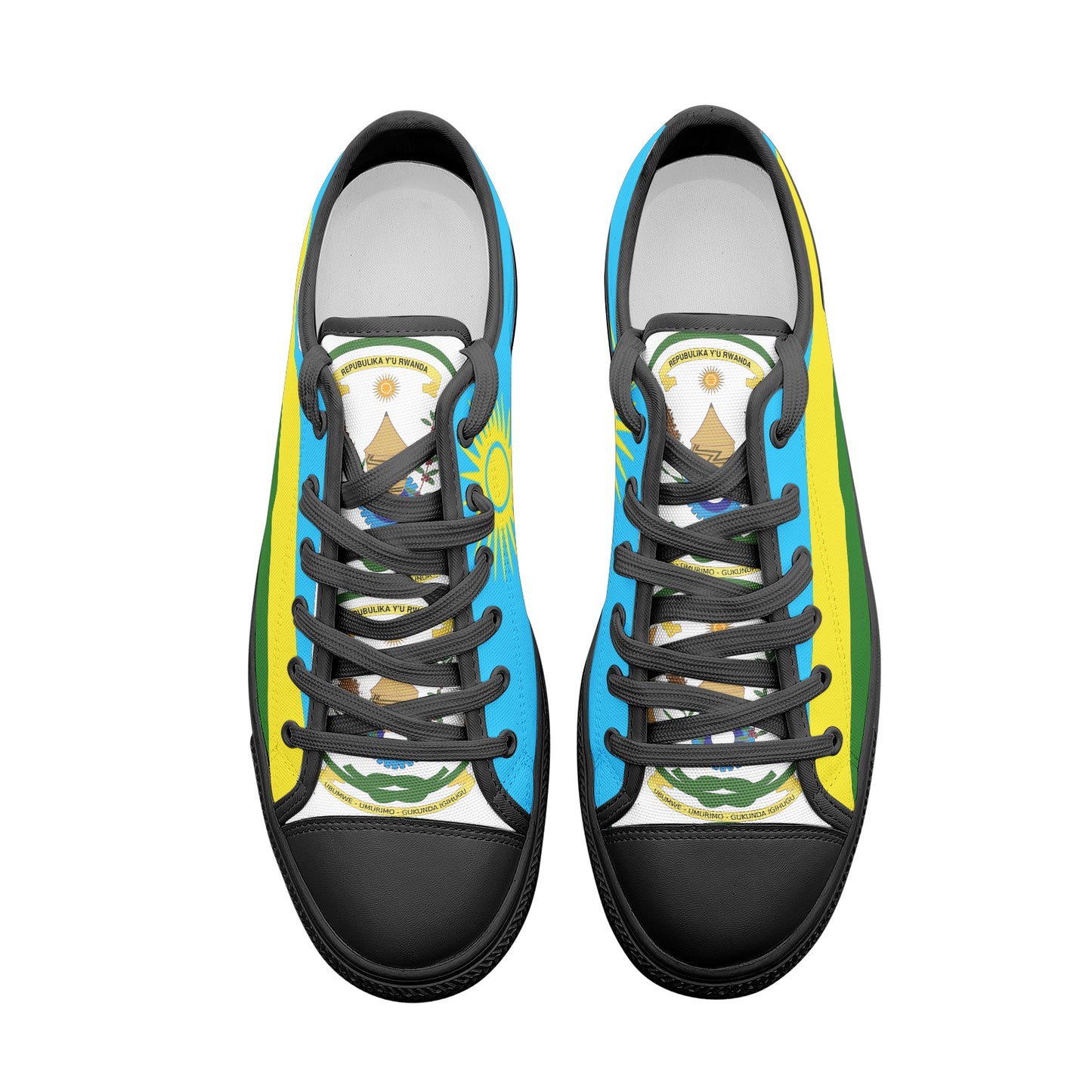 Rwanda Flag Low Top Canvas Sneakers, Lightweight Casual Lace Up Shoes