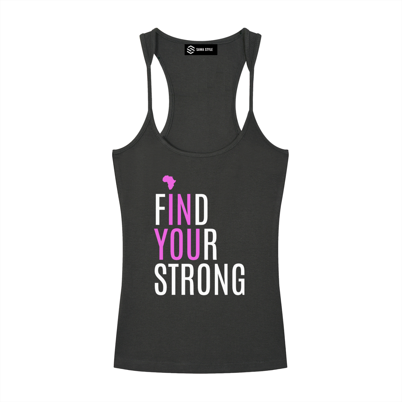 Africa Strong Slim Fit Ribbed Racerback Tank Top
