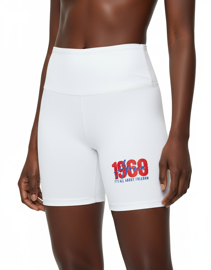 Women's High-Waisted Biker Shorts – Africa 1960 Freedom