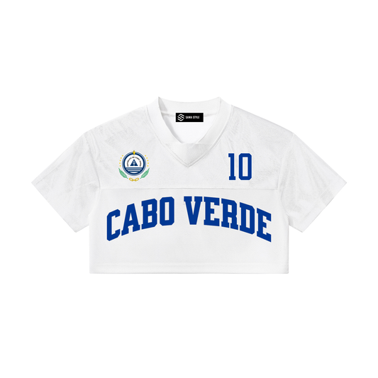 Cabo Verde Women Cropped V-Neck Fan Jersey