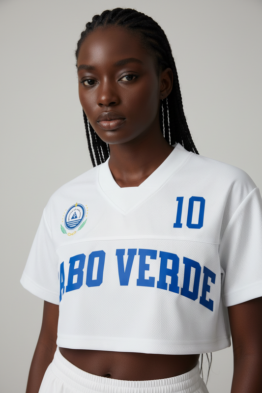 Cabo Verde Women Cropped V-Neck Fan Jersey