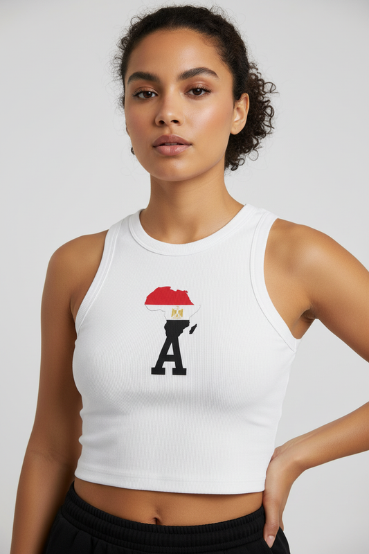 Egypt Women's Snow Washed Crop Tank Top Mockup