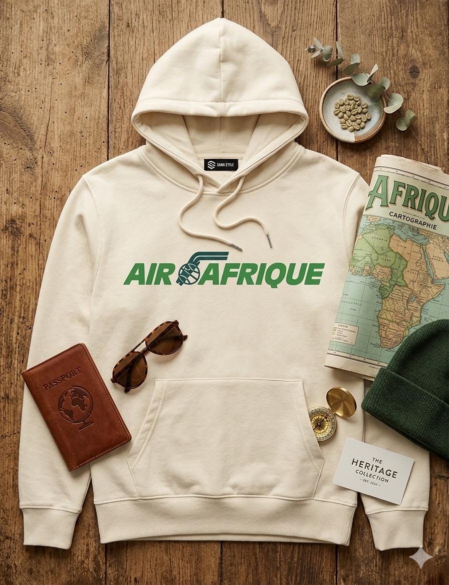 Air Afrique Airliner Hoodie – Vintage African Aviation Streetwear