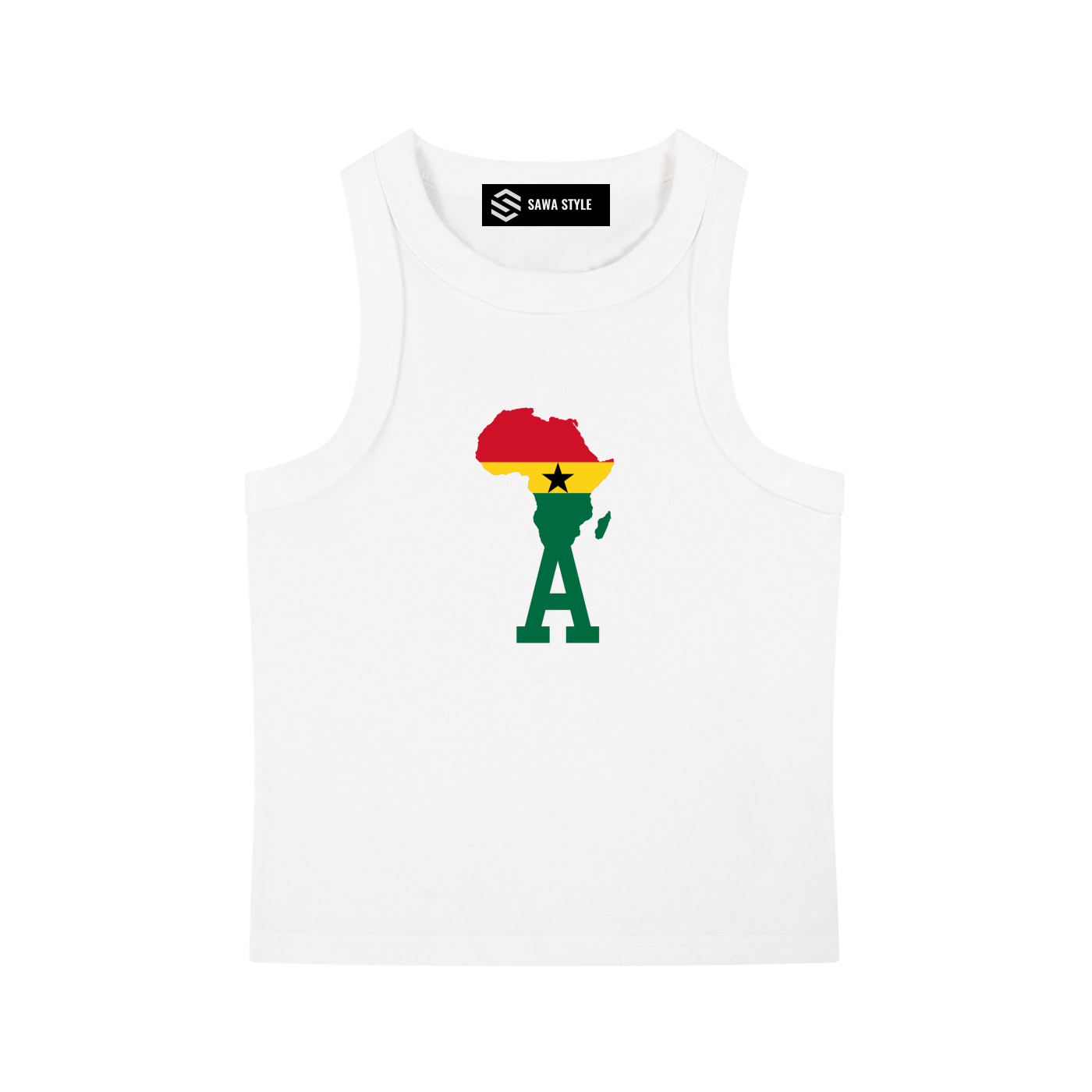 Ghana Women's Crop Tank Top - A for Africa Collection