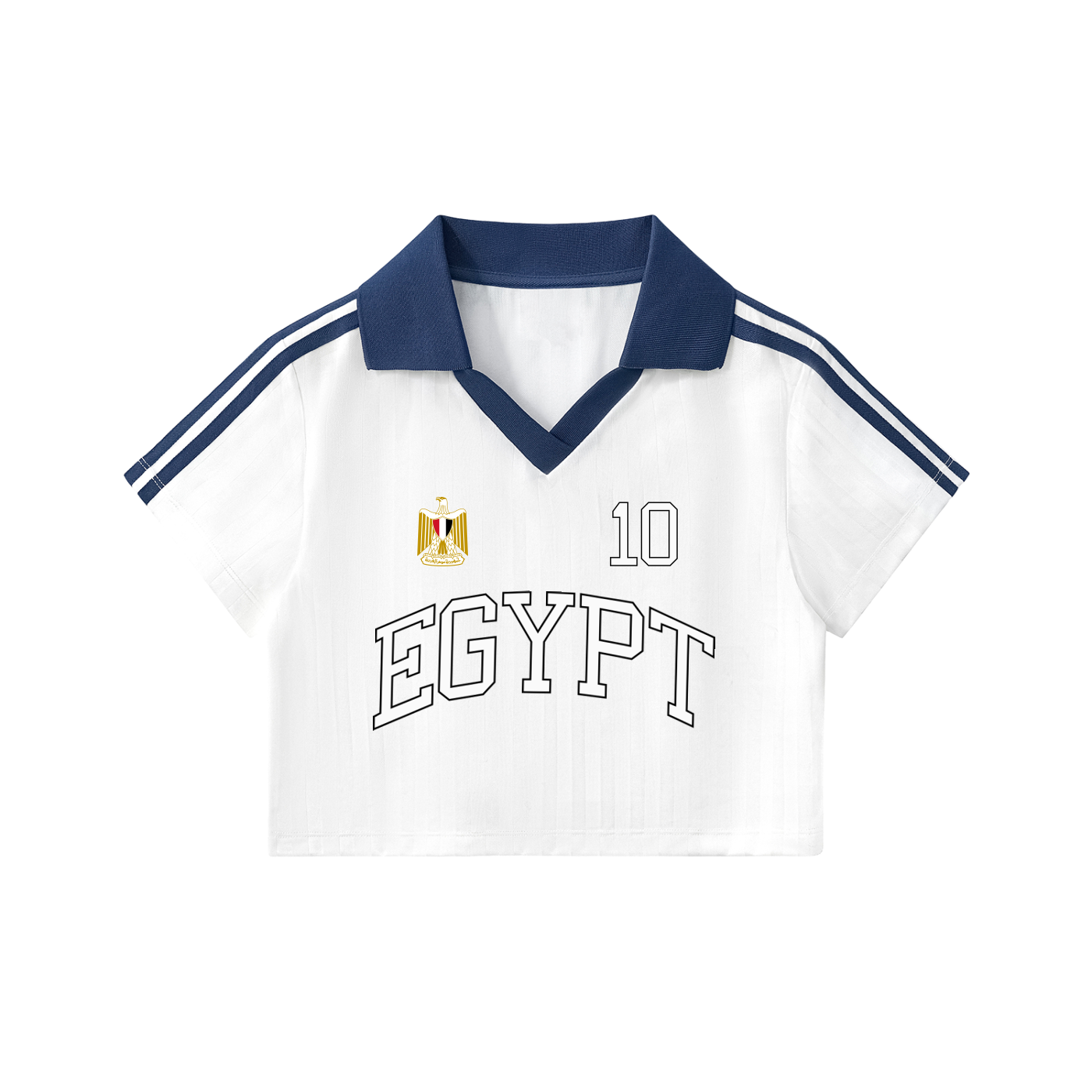 Egypt Soccer crop top for women, sporty jersey featuring Egypt national team design, ideal for World Cup 2026.