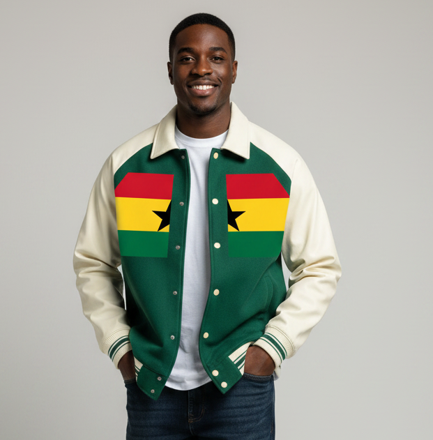Customizable GHANA Baseball Jacket - Showcase Your Pride