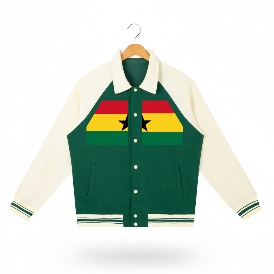 Customizable GHANA Baseball Jacket - Showcase Your Pride