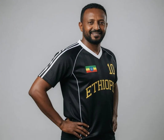 Ethiopia Sports Stripe Oversized Collared Soccer Jersey