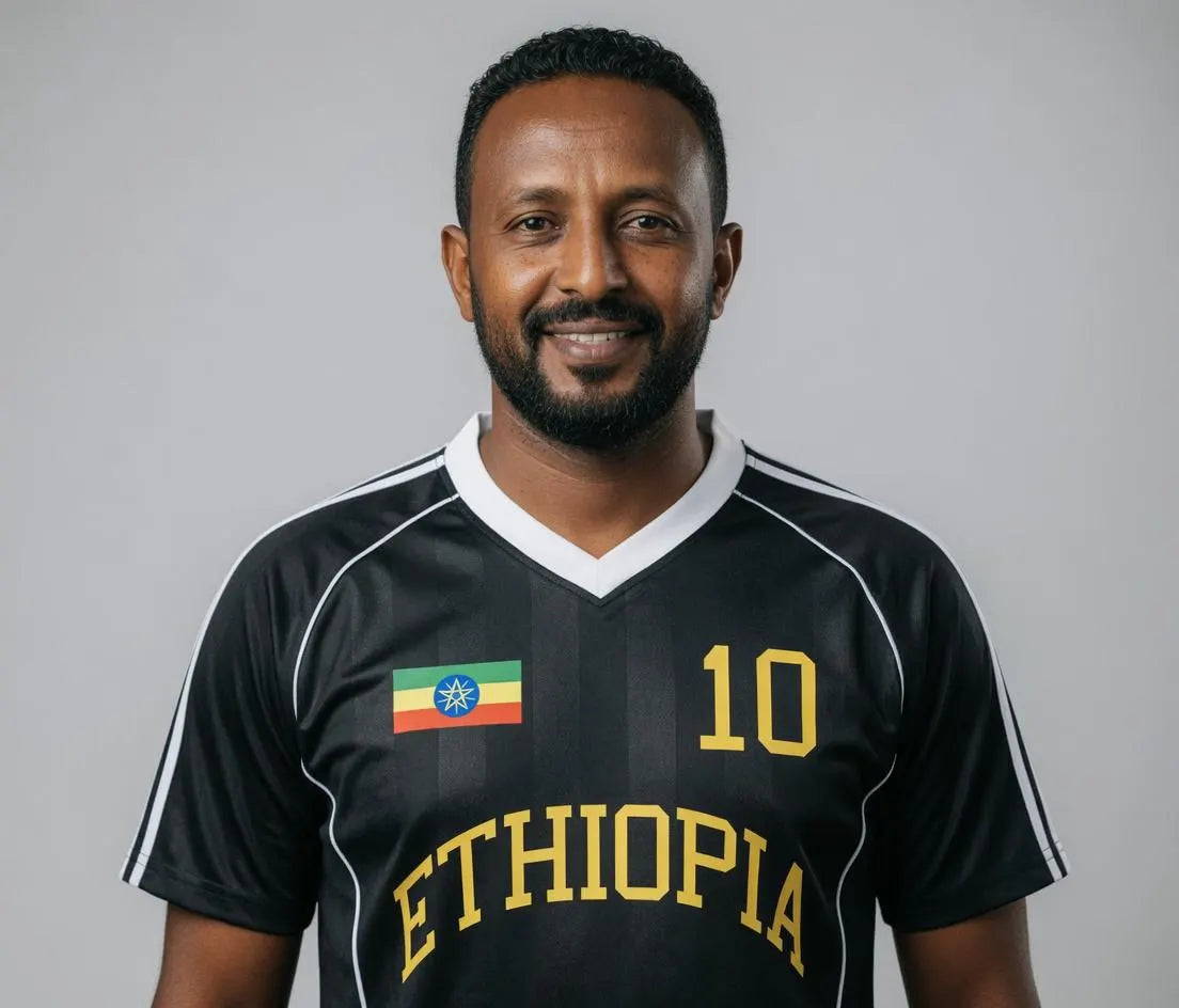 Ethiopia Sports Stripe Oversized Collared Soccer Jersey