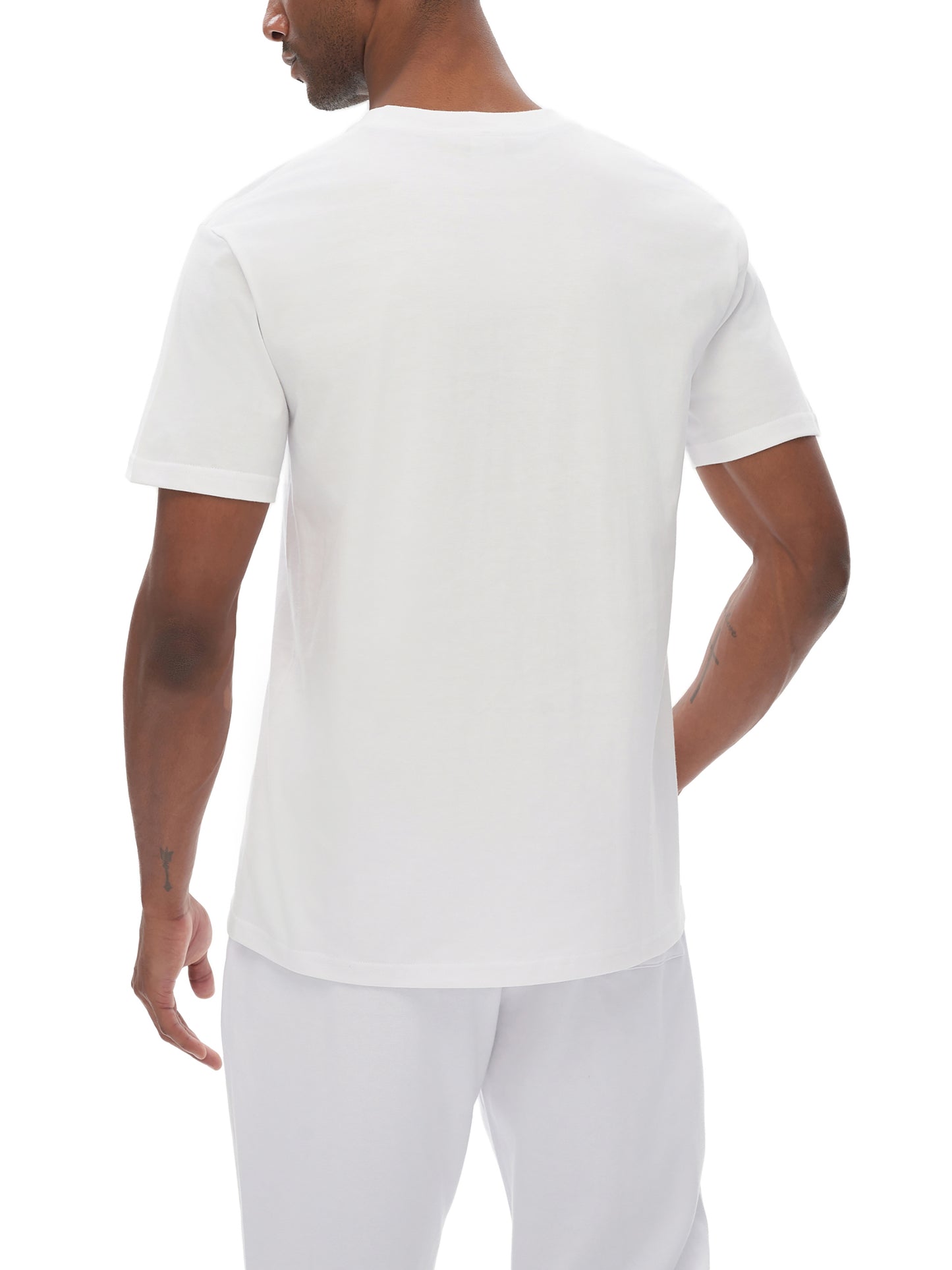 ODMPOD Drogba unisex cotton T-shirt in white, featuring a comfortable fit and classic design.