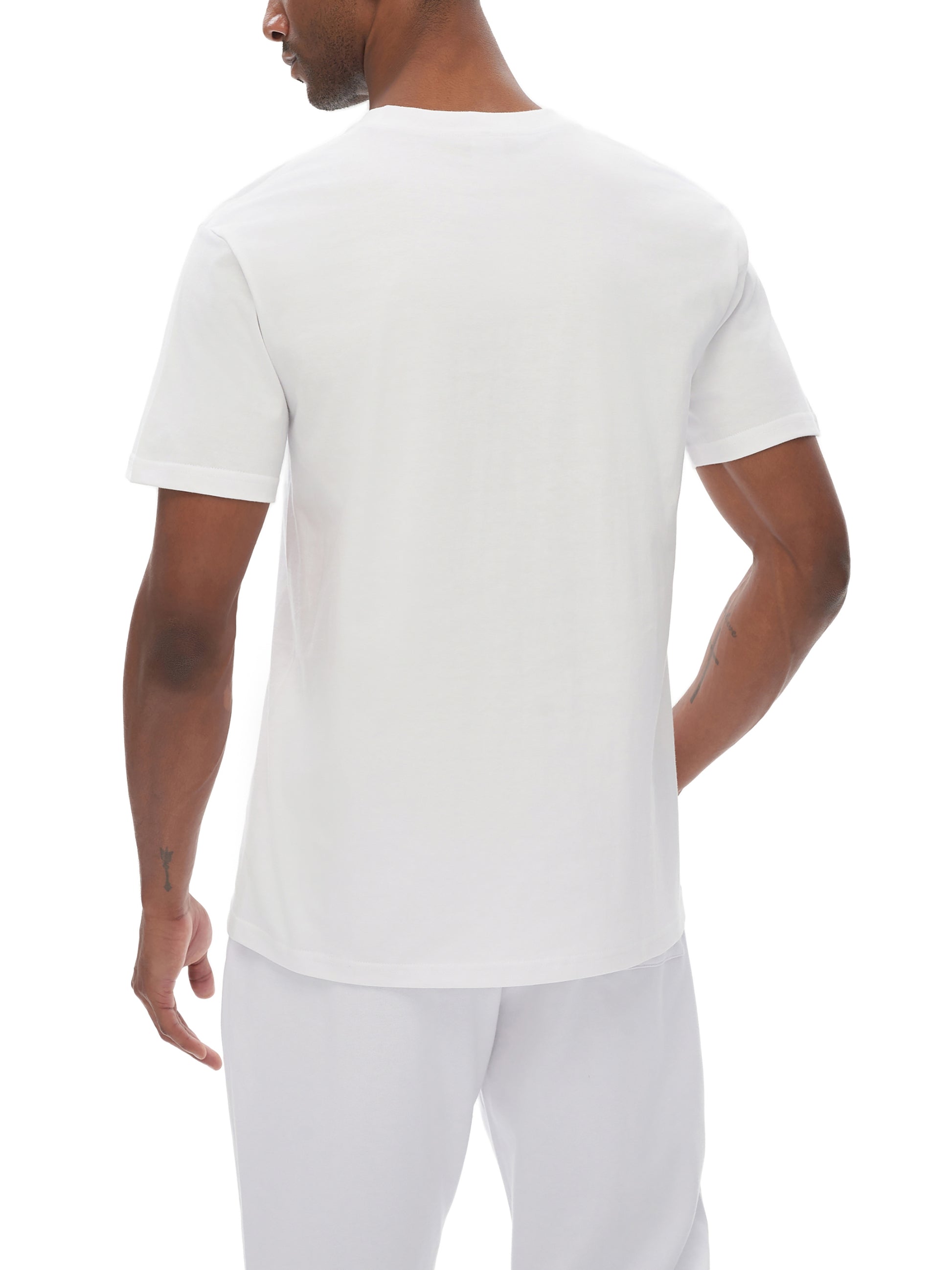 ODMPOD Drogba unisex cotton T-shirt in white, featuring a comfortable fit and classic design.