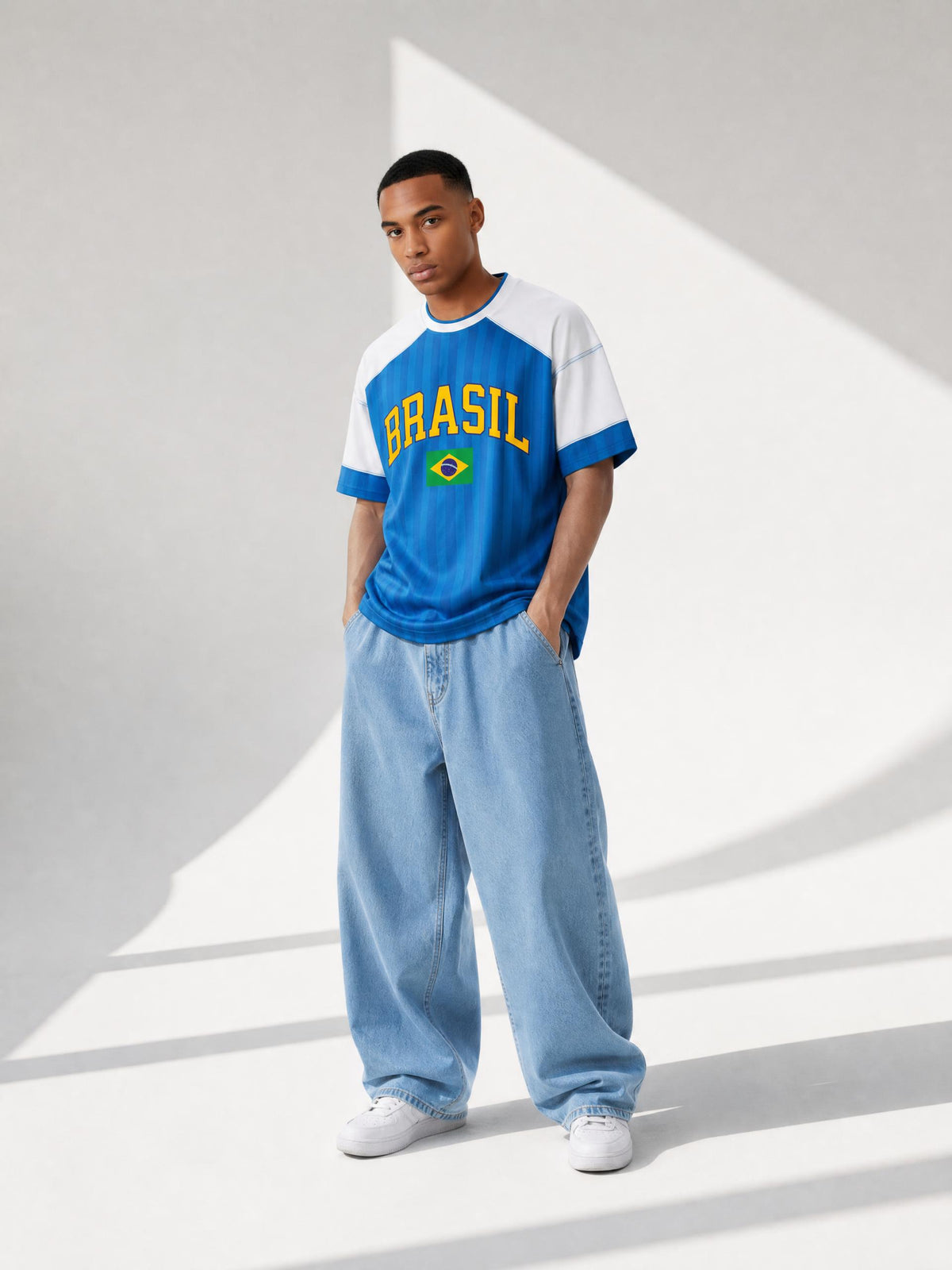 Brasil Unisex Striped Raglan Jersey