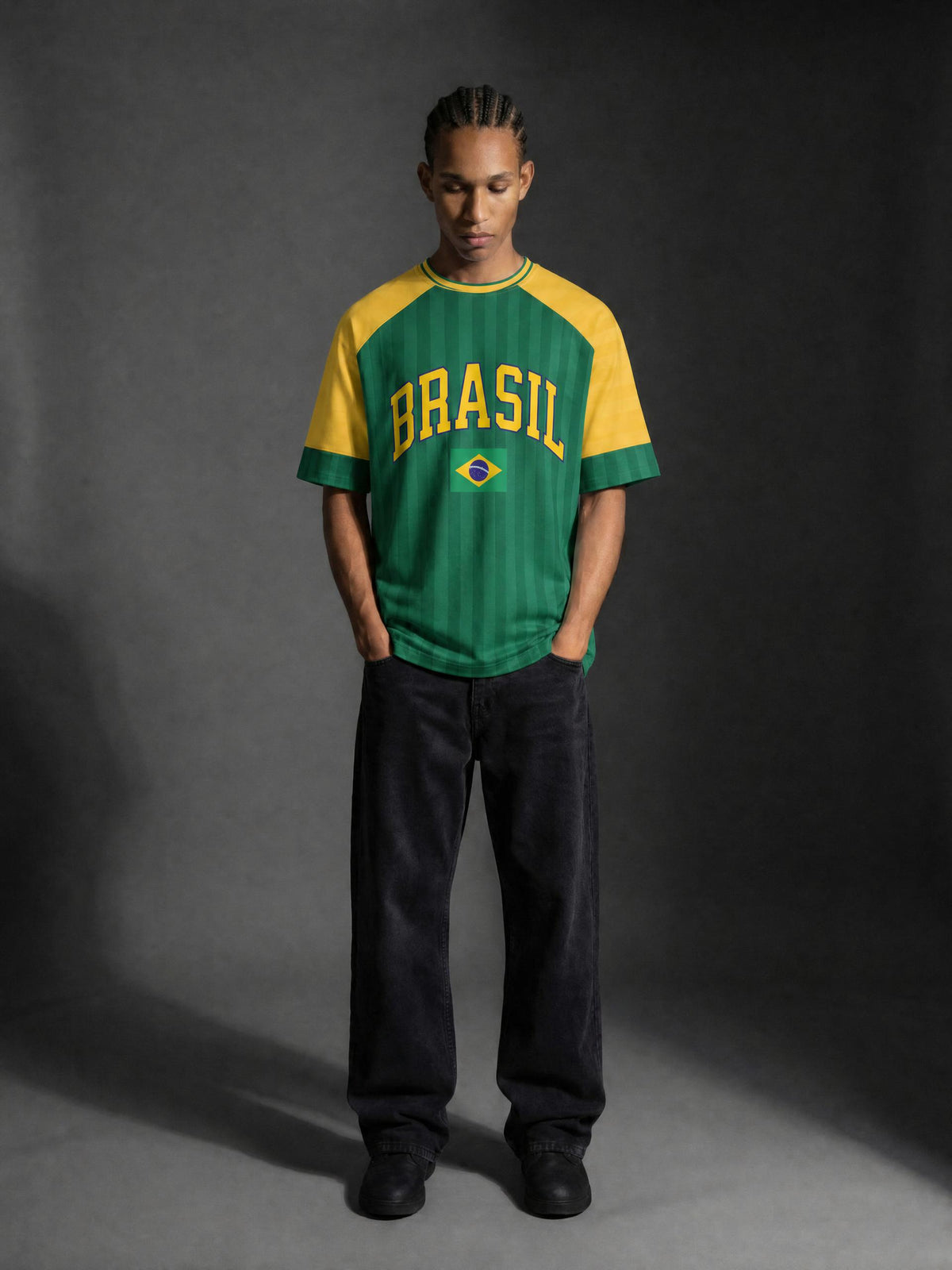 Brasil Unisex Striped Raglan Jersey