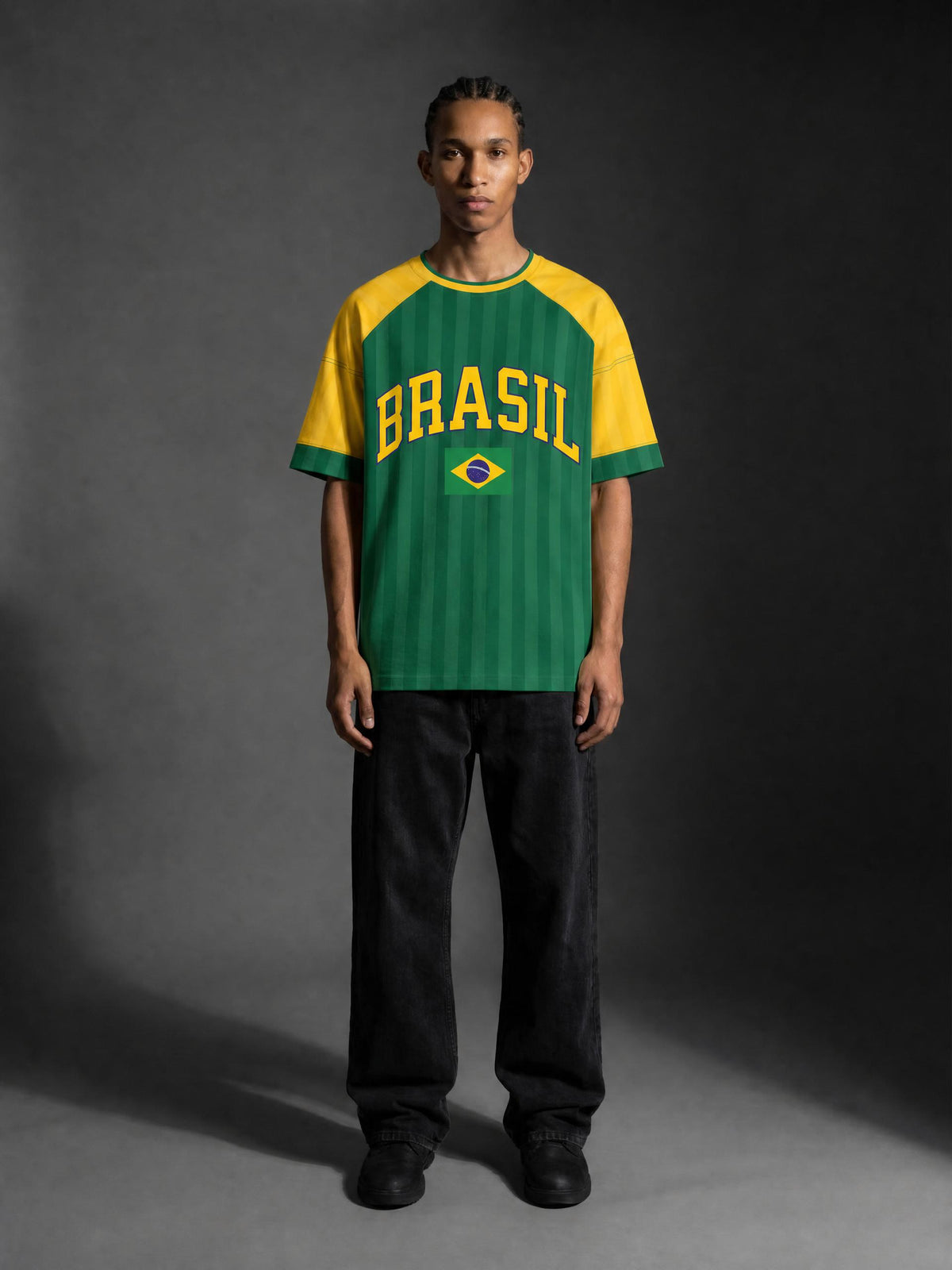 Brasil Unisex Striped Raglan Jersey