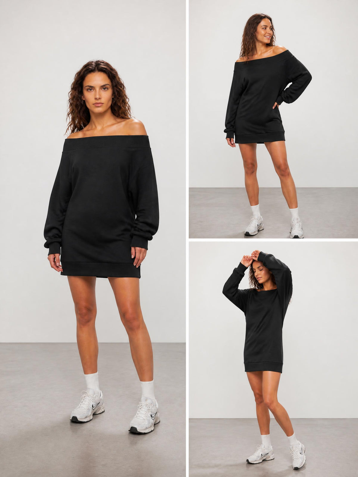 Women's Off-Shoulder Cotton Blend Dress