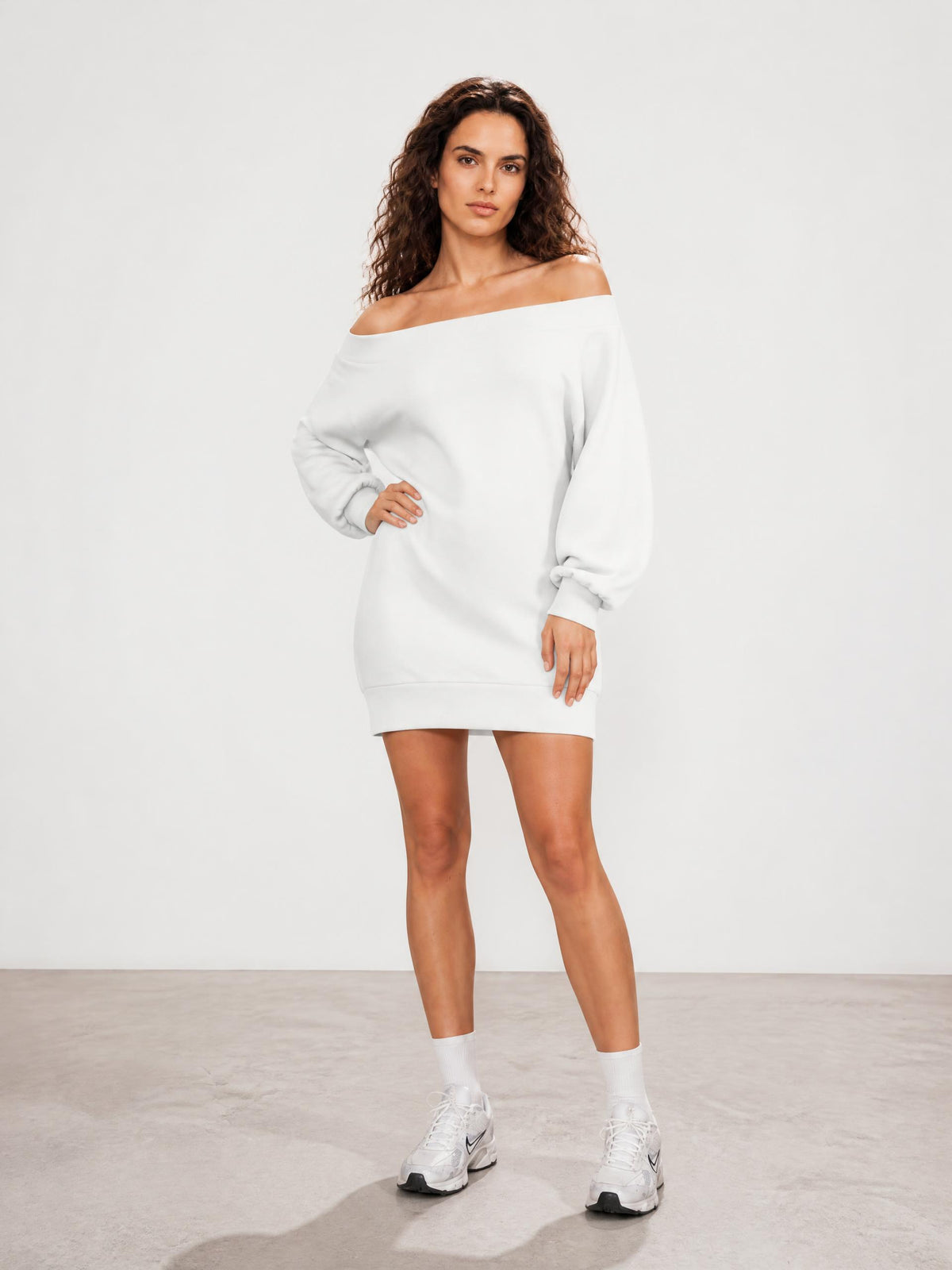 Women's Off-Shoulder Cotton Blend Dress