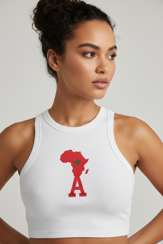Morocco Women's Snow Washed Crop Tank Top Mockup