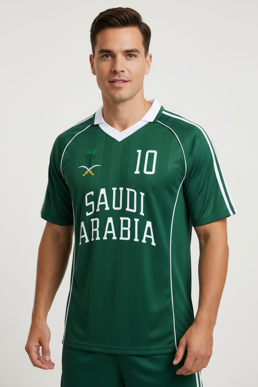 Saudi Arabia Dark Green with White Male Mockup