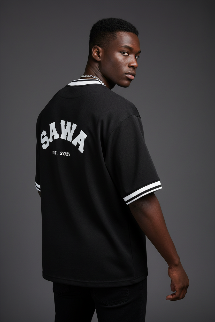Sawa Est. 2025 Baseball Jersey – Model Medium Shot