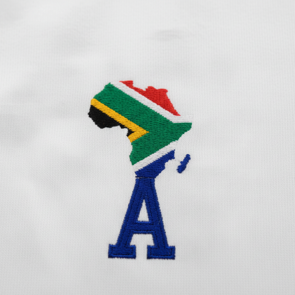 South Africa Embroidered Logo Closeup